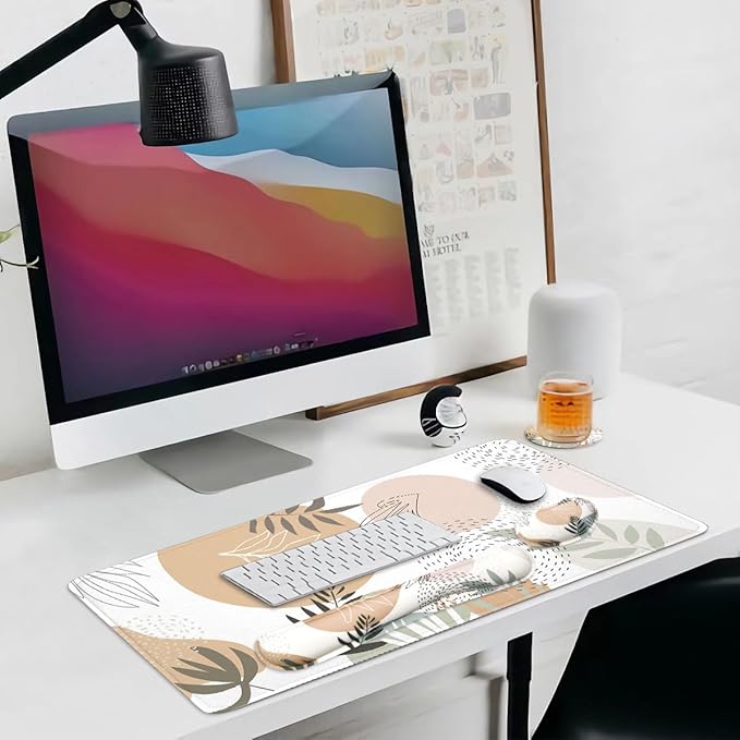 Large Mouse Pad Set,Extended Gaming Mouse Pad + Keyboard Wrist Rest Support - Minimalist