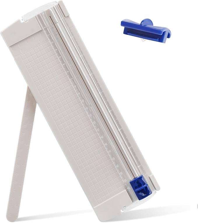Mini Paper Cutter, Straight Small Paper Trimmer with Side Ruler for Scrapbooking Craft, Paper, Coupon, Label, Cardstock