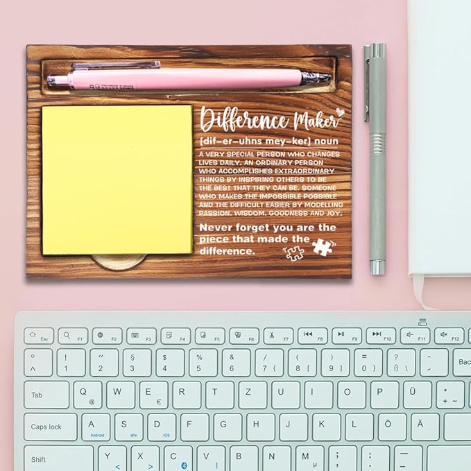 Difference Maker Gifts for Women, Thank You Gifts for Coworkers Mentor, Coworkers Gift Ideas, Going Away Gift Retirement Gift for Coworker Boss Office Decor Self-Stick Note Pad Holders-DW11