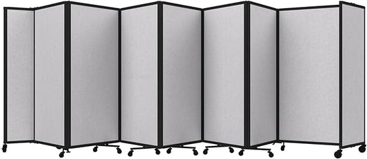 Versare Room Divider 360 Portable Wall Partition | Folding Panels | Large Freestanding Divider | Locking Wheels | Temporary Room Separator