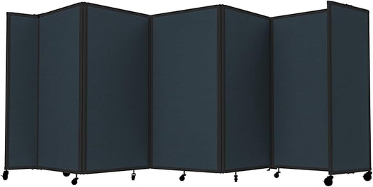 Versare Room Divider 360 Portable Wall Partition | Folding Panels | Large Freestanding Divider | Locking Wheels | Temporary Room Separator