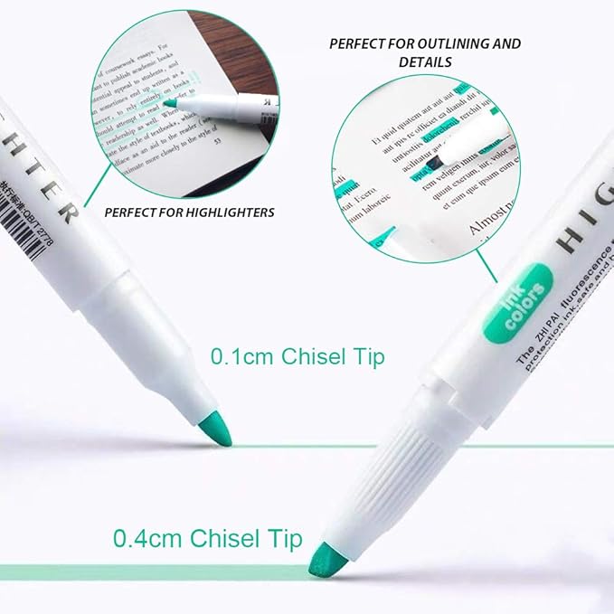 YOOUSOO 25 Pack Pastel Highlighters Assorted Colours, Dual Tip Bible Highlighter, Chisel Tip Mild Highlighters No Bleed Fluorescent Highlighter Pens for School Student Office Journals