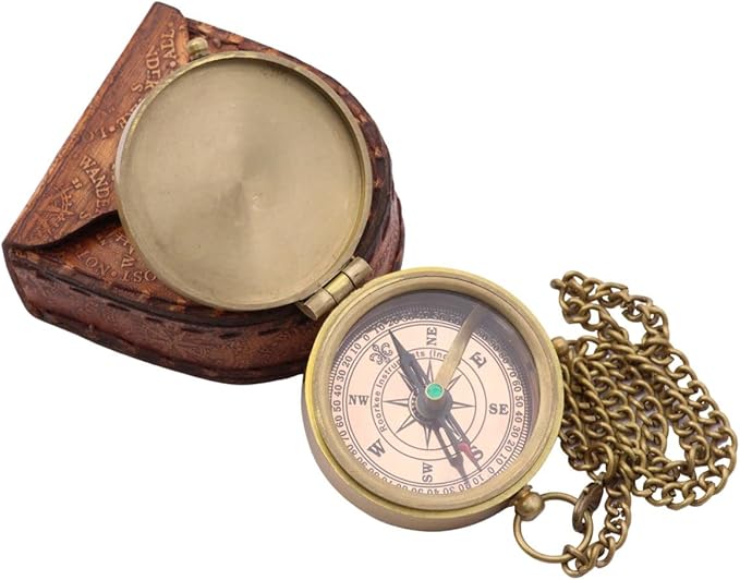 God's Way Solid Brass Engraved Compass - Psalm 32:8, Directional, Baptism & First Communion Gifts for Boys & Girls, Christian Gifts for Men & Boys