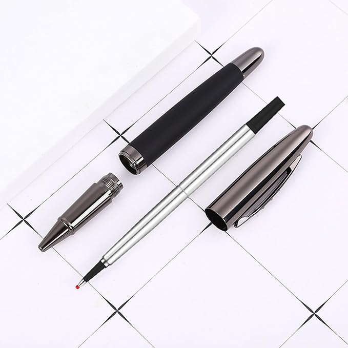 DunBong Quink Ink Rollerball, Compatible with Parker Rollerball Pens, 0.7mm Medium Point Blue Ink Refill Pack of 5, Replaceable Gel Ink Pen Refills, Smooth Writing (Blue-0.7mm)