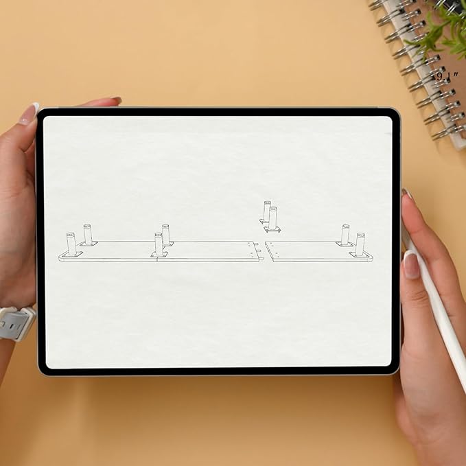 43.7" Extra Long Dual Monitor Stand Riser, Wood & Steel Monitor Stand for 2 Monitors, Wide TV Stand, Desktop Riser for Desk Organization, Home Office，Laptop,Printer,TV (Black)