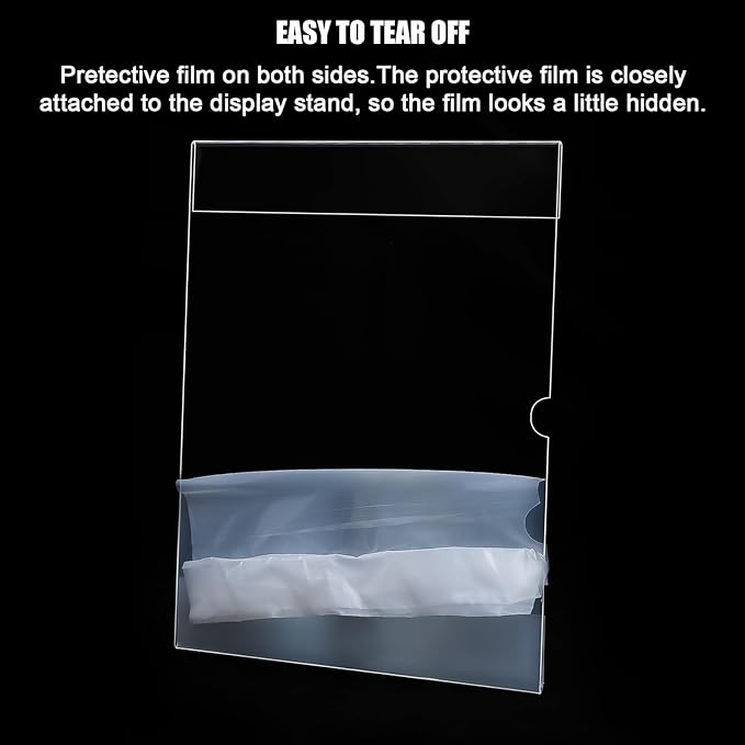 12pack 8.5 X 11 Wall Mount Acrylic Sign Holder with Tape, Clear Plastic Menu Holder, Unbreakable Table Sign Holder for Office, Restaurant, Store, School and Home Use with Notch