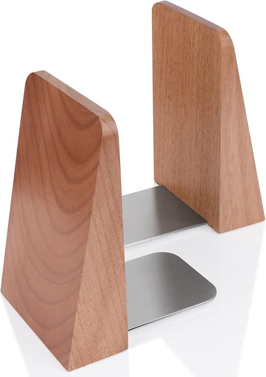 Wood Handmade Heavy Duty Bookends for Shelves Decorative Book Ends to Hold Books for Office
