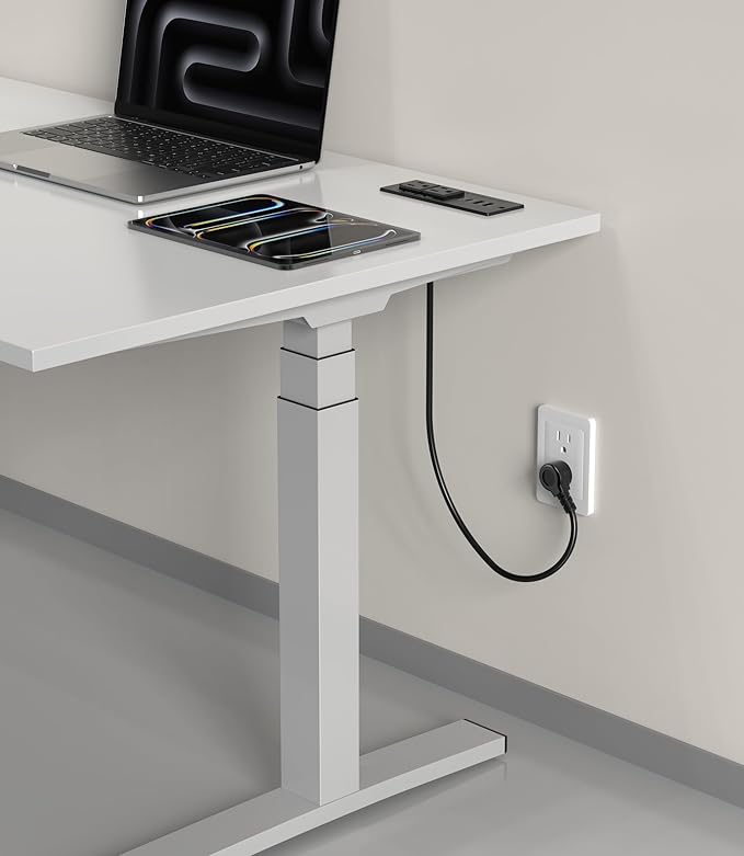 Recessed Power Strip Fast Charging Station 2 PD 65W USB C, Flush Mount Countertop Drawer Outlet, Furniture Hidden Charging Station for Side Table, End Table,2 AC Outlets (Black, 6 FT Cable)