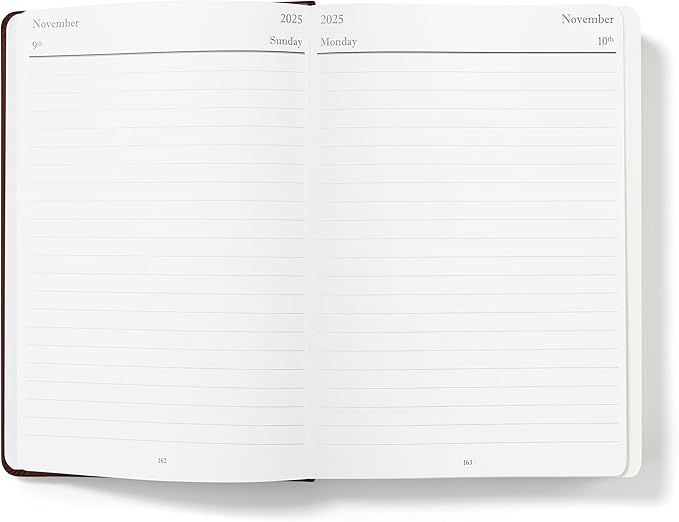 Wykeham's Executive 2025-26 Daily Journal Planner – Mid-Year Academic Diary (Conker, 8.5"×5.5")