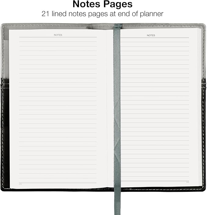 2026 Pocket Planner/Pocket Calendar, 3.5"x6": Includes 14 Months (November 2025 - December 2026) / 2026 Weekly Planner/Weekly Agenda/Monthly Calendar Organizer (Gray/Black)