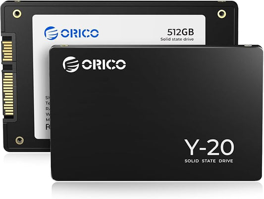 ORICO 512GB SATA SSD 2.5 Inch Internal Solid State Drive, Read Speed up to 500MB/s, SATA III 6Gbps for Desktop Laptop NAS DIY External Drive - Y20