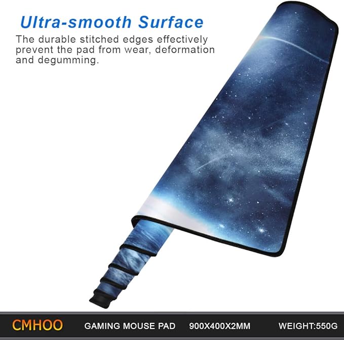 XXL Professional Large Mouse Pad & Computer Game Mouse Mat (35.4x15.7x0.1IN, 90x40 Space)