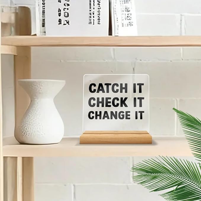 Motivational Mental Health Desk Decor Acrylic Sign, Office Decorations for Work, Inspirational Gifts for Women Men Coworkers Friends, Desk Gadgets for Office Cubicle Shelf Decor Aesthetic