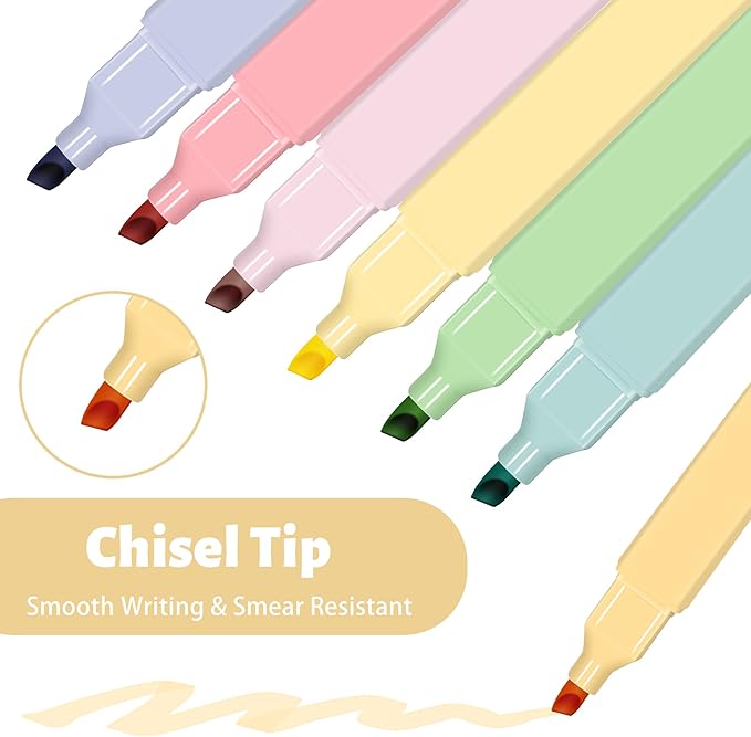 Highlighters,20Pcs Highlighters Assorted Colors,Chisel Tip Bible Pens,Pastel Markers for Journaling Planner Notes Graduation Gifts