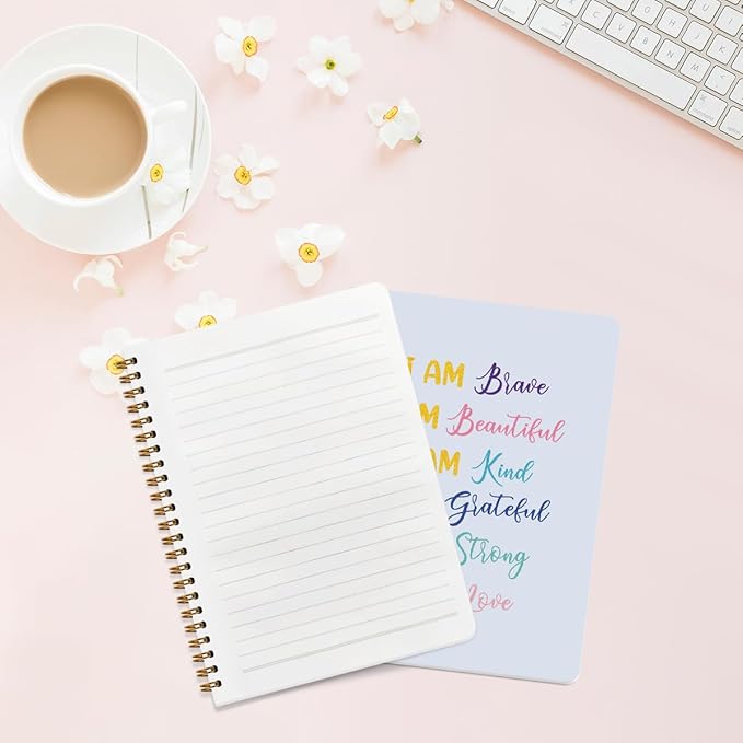 2 Pcs Positive Affirmations Notebook, Spiral Notebook College Ruled, Journaling Notebooks for Work, Motivation Note Books Home College Office Supplies Motivational Gifts for Women, Friend