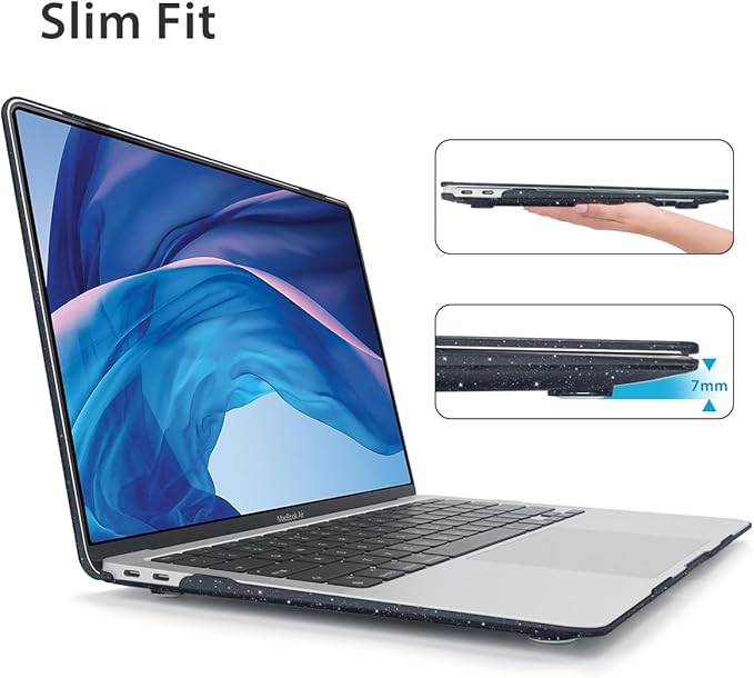 for MacBook Air 13 inch Case 2018 2019 2020 2021 2022 Release A2337 M1 A2179 A1932 Retina Display & Touch ID, Plastic Hard Shell Case +Keyboard Cover+Screen Protector+Webcam Cover, Butterfly