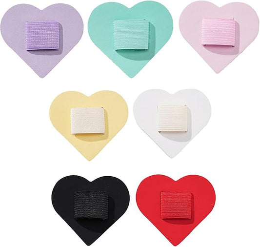 Set Of 7 Love Heart Shaped Pen Clip PU Leather Adhesive Pencils Holder Writing Supplies Laptops Accessories Cute Heart Shaped Pen Clip