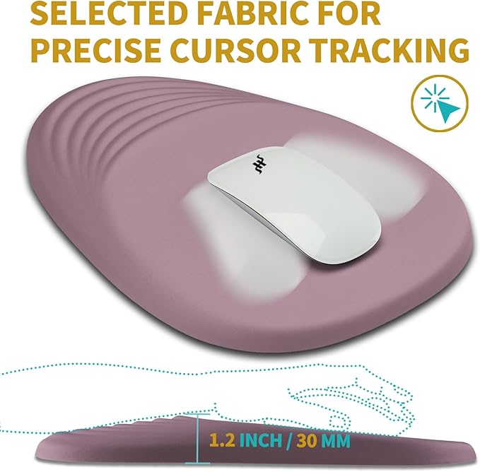 Hokafenle Ergonomic Mouse Pad Wrist Support with Stepped-Wedge Design, Wrist Rest Pain Relief Mousepad Filled with Memory Foam, Carpal Tunnel Mousepad for Wireless Mouse(12x8 inch, Purple)
