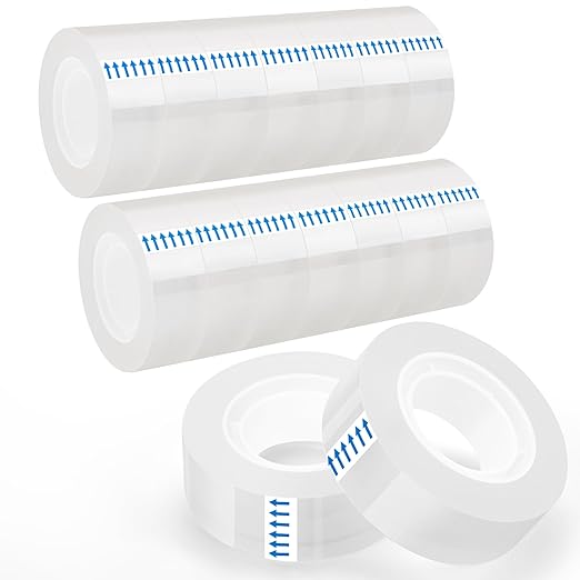 OWLKELA 16 Rolls Transparent Tape Refills, Clear Tape, All-Purpose Transparent Glossy Tape for Office, Home, School