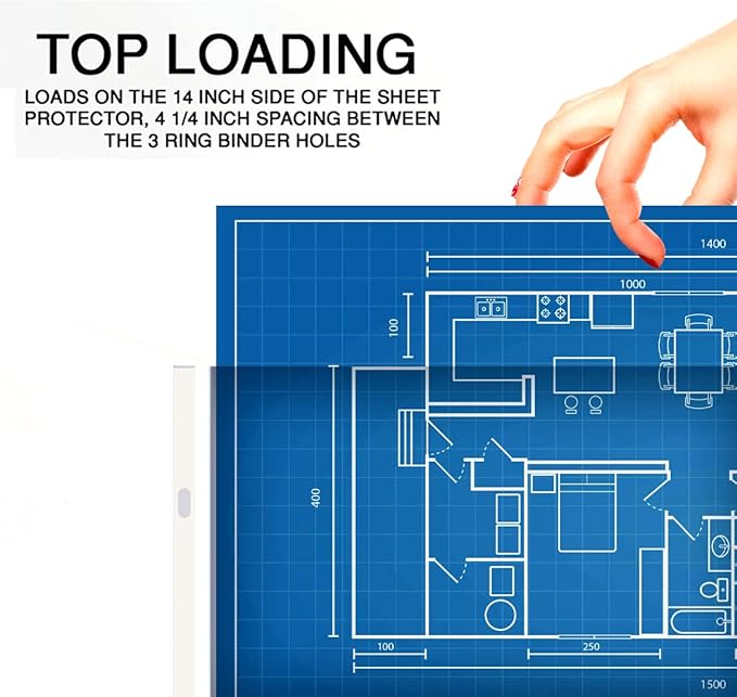 PERFORMORE 10 Pack of 8.5” x 14” Heavyweight Landscape Sheet Protectors, Legal Paper Sleeves, Clear Archival Quality, Horizontal Legal Size Clear Sheet Protectors for Binders Documents