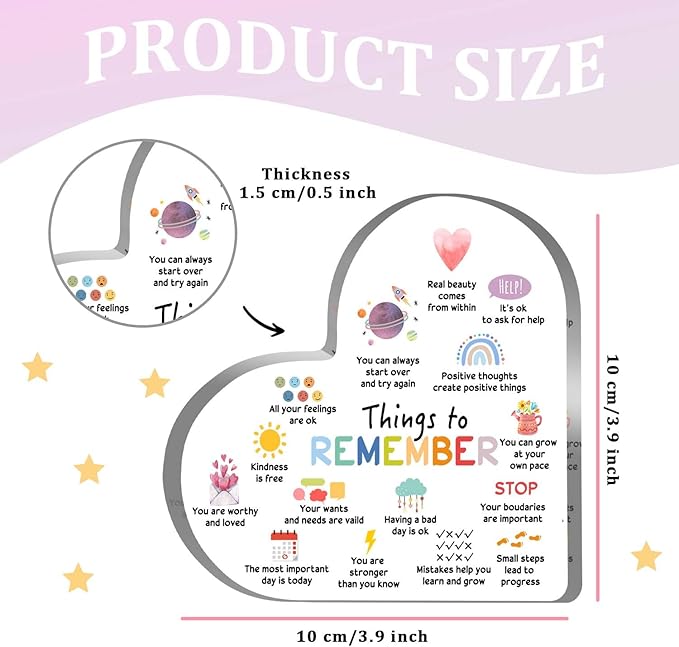 Mental Health Decor, Therapy Mental Health Decorations, Therapy Anxiety Decor Sign, Psychotherapy Affirmations Heart Acrylic Sign, Mental Health Gifts for Social Worker Classroom School Counseling