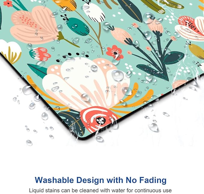 Mouse Pad, Cute Abstract Floral Mouse Pad for Women, Washable Square Cloth Mousepad for Office Laptop, Non-Slip Rubber Computer Mouse Pads for Wireless Mouse, Personalized Mouse Pads for Desk