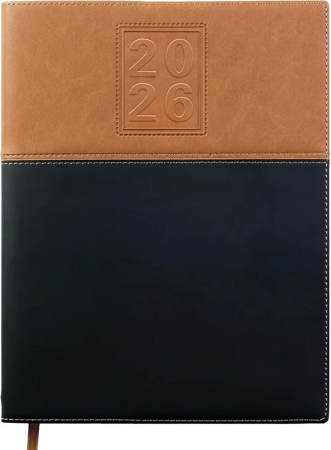 2026 Planner Calendar, 8"x10" : Includes 14 Months (November 2025 - December 2026) / 2026 Weekly Planner/Weekly Agenda/Monthly Calendar Organizer (Brown/Black)