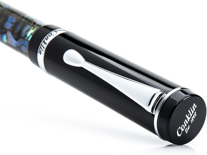 Conklin Duragraph Fountain Pen Abalone Nights - Medium Nib, Elegant Writing Instrument with Exquisite Abalone Finish