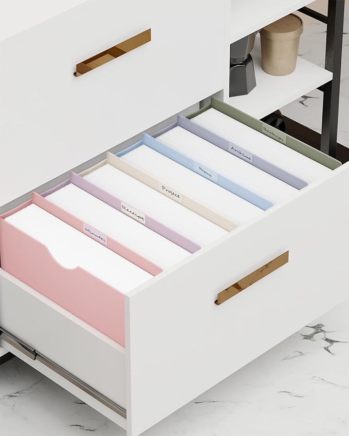 ANSOOK Plastic 3" File Jackets,Manilla Folders 8.5 x 11 Letter Size,12 Pack Expanding File Folder,Heavy Duty Expansion Pocket,Reinforced Straight Cut Tab,Morandi Color Manila Folders for Office Home