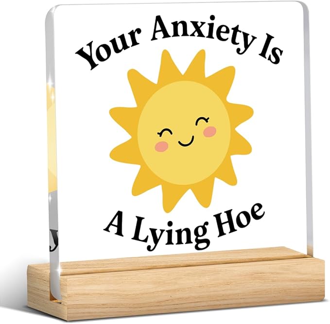 Funny Therapy Office Decor, Mental Health Office Desk Decor, Therapist Offices Must Haves, Gifts for Women Psychologist Therapist, Mental Health Awareness Acrylic Sign for Halloween Christmas Gift