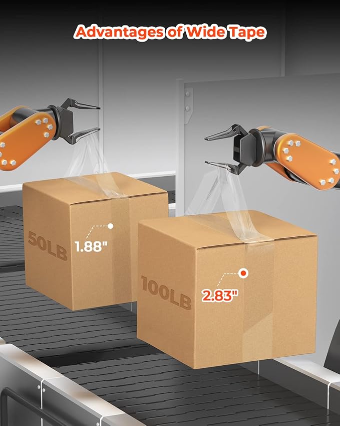 MUNBYN Tape, Heavy Duty Shipping Packing Clear Tape Refill for Dispenser with Total 540 Yards, 2.7mil, 2.83inch *90 Yard(Per Rolls) Great for Shipping Packing Moving Mailing Office Storage