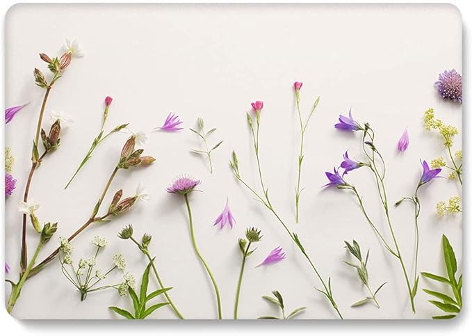 Case Compatible with MacBook Pro 15 Inch 2015 2014 2013 2012 Model A1398, Plastic Hard Shell Protective Case Cover & Keyboard Protector for Mac Pro Retina 15 Old Version - Purple Flower