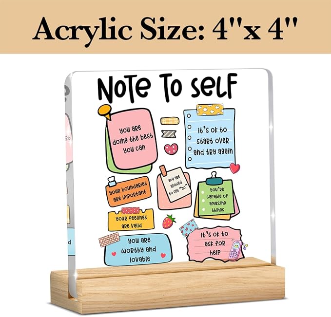 Motivational Therapy Office Decor, Mental Health Office Desk Decor, Therapist Offices Gifts for Women, Mental Health Awareness Gifts for Women Psychologist, Acrylic Sign Halloween Christmas Gift