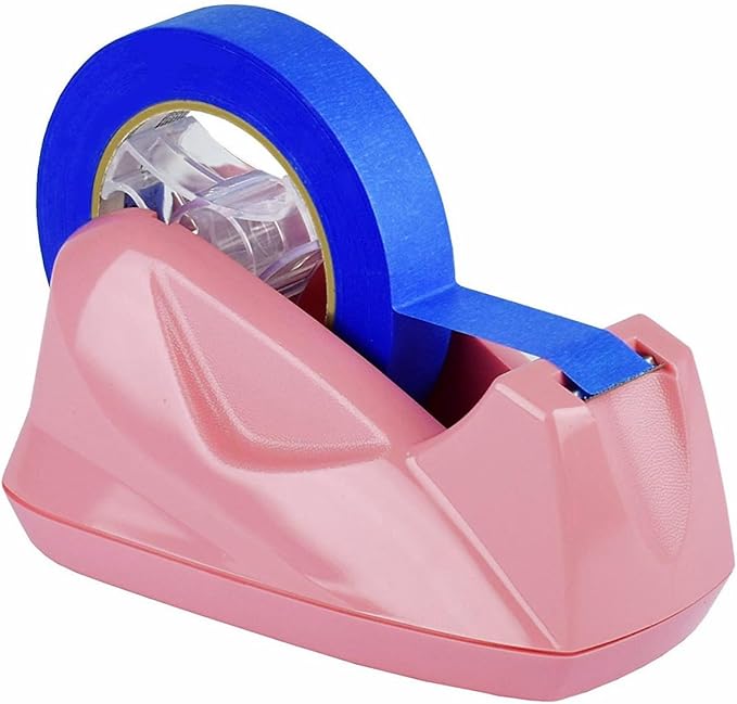 Acrimet Premium Desktop Tape Dispenser Jumbo, Plastic, Non-Skid Base (Heavy Duty) (Pink Color)