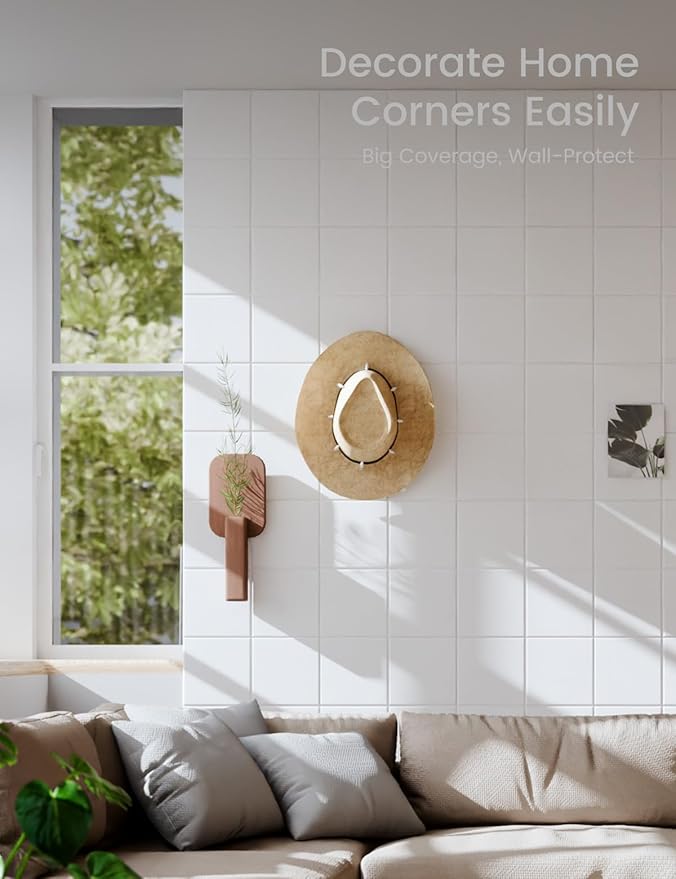 Large Felt Bulletin Board 36" x 24"Cork Board Alternative-6 Pack with 40 Safe Removable Adhesive Tabs, Cork Boards for Walls Cork Board for Home Office Classroom Pin Board-Milky White