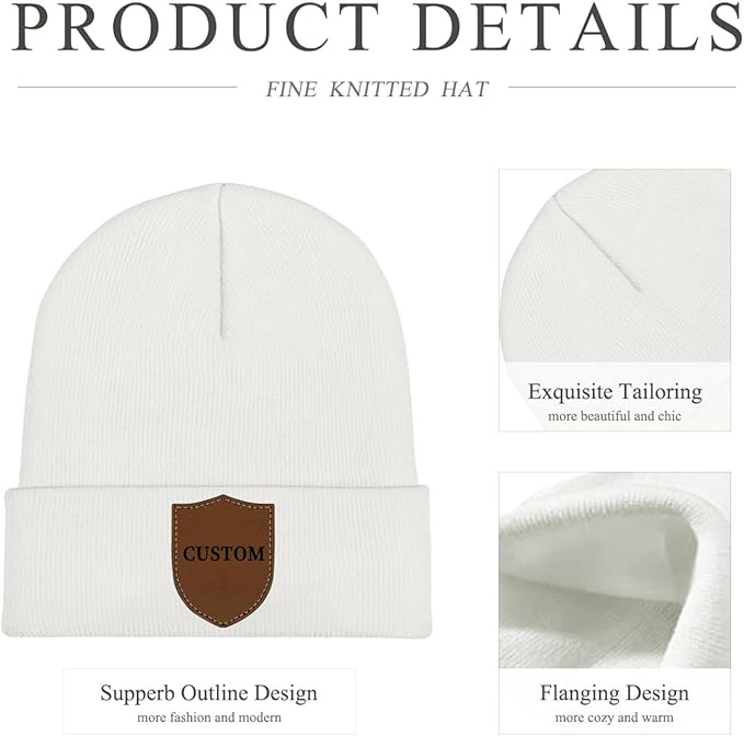 Custom Beanie for Men Women Bulk Custom Winter Hat Beanies with Logo Text Image Personalized Knit Hats Gifts for Business