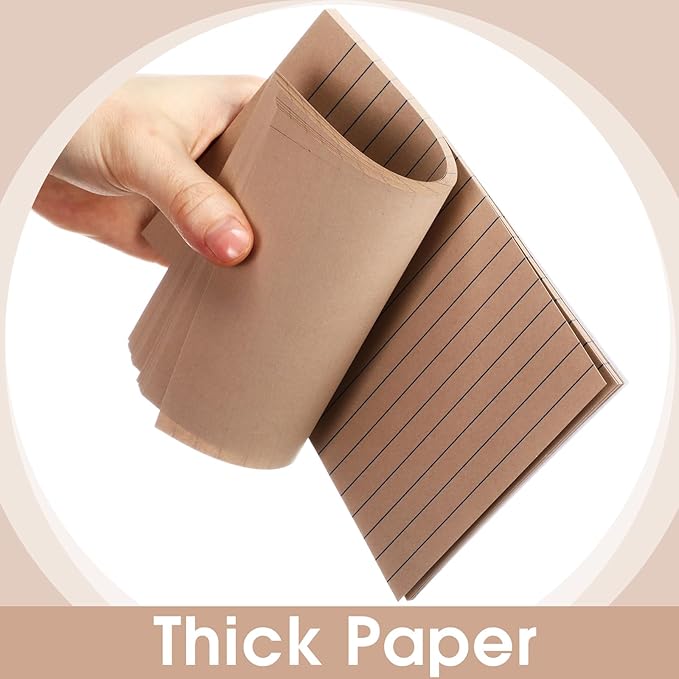 12 Pads Brown Boho Sticky Notes 4x6 with Line, Lined Self Stick Notes Pads Boho Office Supplies, Vintage Aesthetic School Accessories 50 Sheets/pad