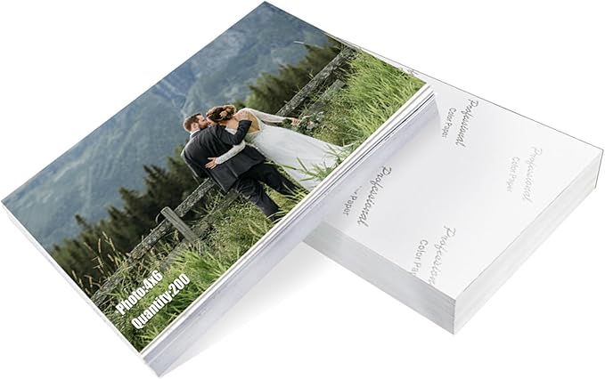 ZBEIVAN 4x6 Photo Paper, Glossy Photo Papers 200 Sheets, 4 x 6 Inkjet Printer Photo Paper for Dye Ink, 200 GSM