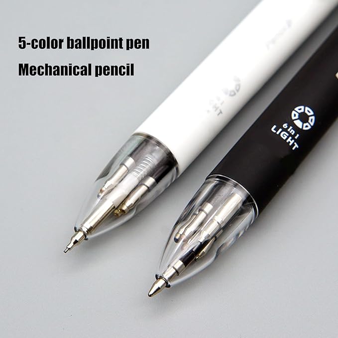 Multifunctional Mechanical Pencil 5 Color-in-1 Ballpoint Pen Retractable Multicolor Ballpoint For Student Teacher Erasable