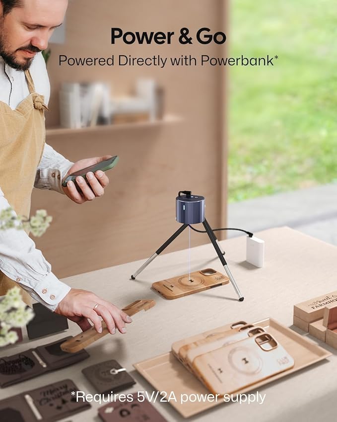 LaserPecker LP1 Pro Laser Engraver for Beginners, Mini Portable Laser Engraving Machine for Wood/Leather/Felt, 190g Lightweight, 10,000+ Hour Lifespan, Laser Safety Glasses Included, Basic Set