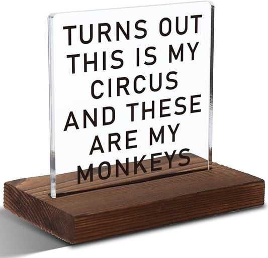 Sarcastic Office Gifts for Coworkers, Managers, Humorous Office Gifts for Coworkers, Managers, Silly Office Gifts for Women,Modern Acrylic Desk Plaque, 10 x 10 x 1.5 cm,XXD62