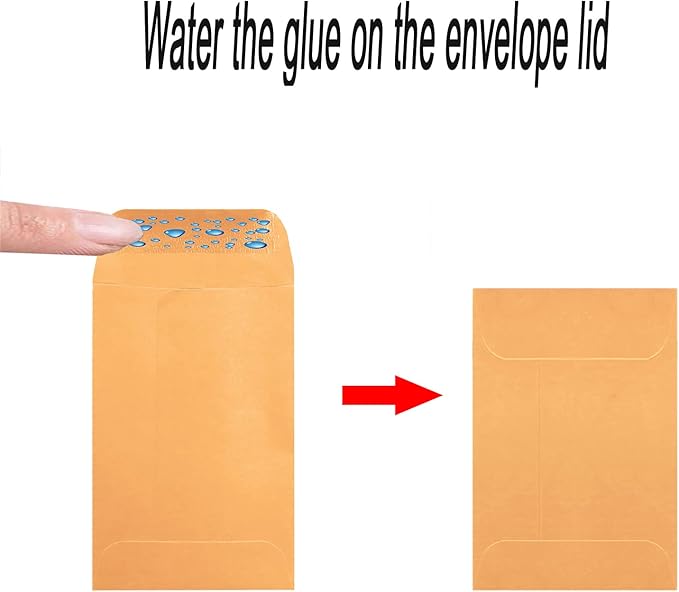 500 Pack #5 Brown coin envelope 3.125 x 5.5 inches Kraft Envelopes Classic Small Parts Envelopes with Self Adhesive Gummed Flap for Coins Cash Credit Cards Seeds