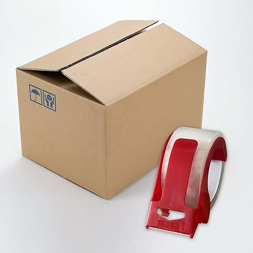 WELSTIK Packing Tape 660 Yards, 6 Pack 2 inch x 110 Yards Heavy Duty Clear Packaging Tape with Dispenser, Industrial Shipping Box Transparent Packing Tape for Moving, Office, Home