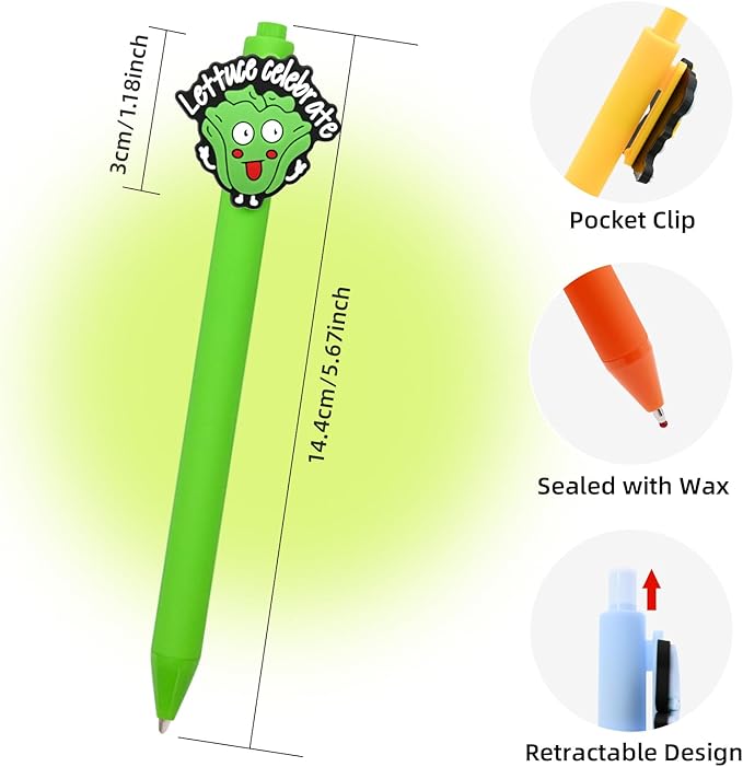 Phrase Pens 10Pcs Funny Cute Novelty Gel Pens Aesthetic kawaii Black Ink Pen Ballpoint Saying Word Animal Positive Pen Accessories Bulk Teacher Supplies Party Favor Back to School gifts for Girls