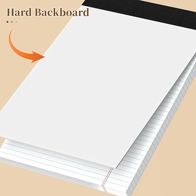 300 Sheets Legal Pads 8.5 x 11 College Ruled 6-Pack White Paper Note Pad Narrow Ruled 50 Sheets per Notepad Perforated Writing Pad Sturdy Back 8x11 Legal Pads Pads of Paper