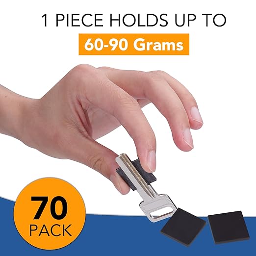 DIYMAG Adhesive Magnetic Squares, Flexible Sticky Magnetics Tape (Each 20x20x2mm), Magnet Sheets with Adhesives for Crafts, Photos and Storage, Easy to Peel & Stick-70Pcs