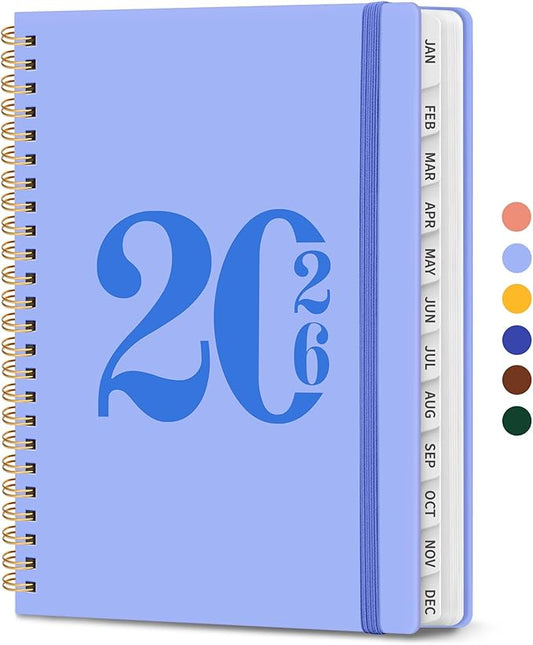 2026 Planner, Weekly and Monthly Calender Planner, Jan 2026 to Dec 2026, Hardcover 2026 Calendar Planner Book with Tabs & Inner Pocket, Office Home School Supplies for Women & Men - A5 (6.3" x 8.5"), Lavender
