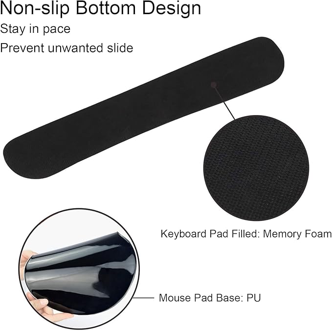 Mouse Pad and Keyboard Wrist Rest Support, with Non-Slip PU Base,Gel Mouse Pad with Coaster,Pain Relief for Gaming, Computer,Office -Boho Style