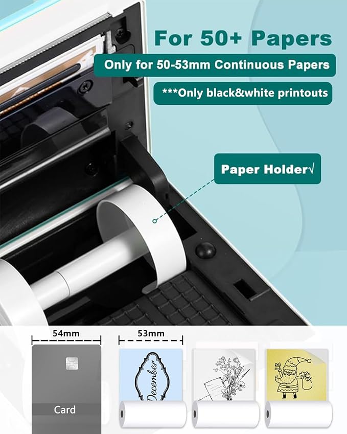 Phomemo Sticker Printer- Mini Sticker Printer Maker Machine, Mini Pocket Printers Instant Print for DIY Creation, Study Notes, Photos, Name Label, Portable Thermal Printers for Kids/Students/Teacher