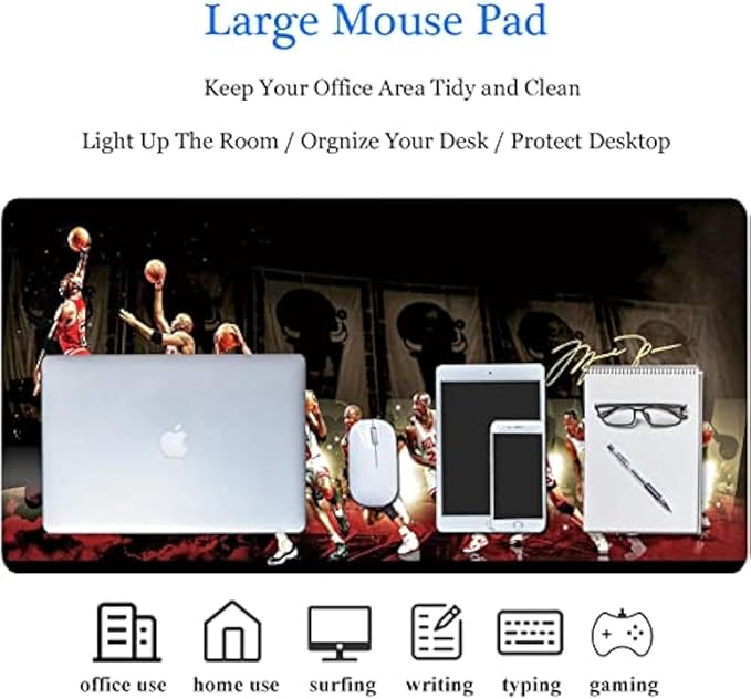 RTGGSEL 31.5x11.8 Inch Non-Slip Long Extended Large Gaming Mouse Pad with Stitched Edges XL Laptops Keyboard Mouse Mat(MJ)